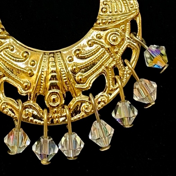 Vintage Linda Lundstrom Drop Crystal Stud Earrings - Picture 6 of 7